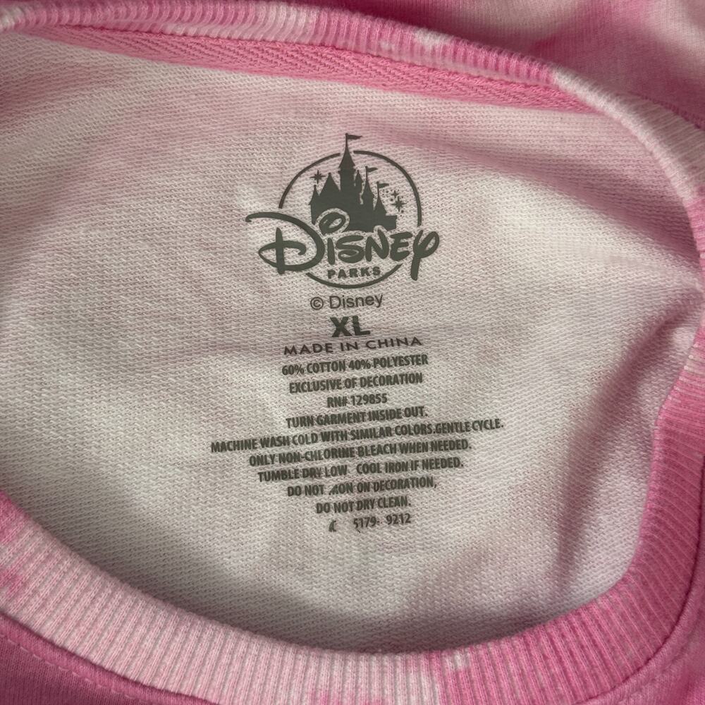 Disney World Sweatshirt Women XL But First Disneyland Parks Merch Tie Dye Sequin - Picture 4 of 10